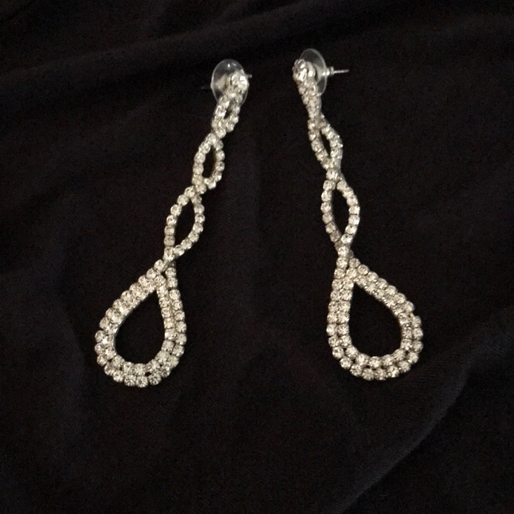 Gold stone silver earrings